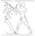 Thumbnail of 12.6. Workers beating rhythms with resonant sticks
